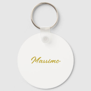 Chaveiro Caligrafia Elegante Dourado Branco Simples Nome