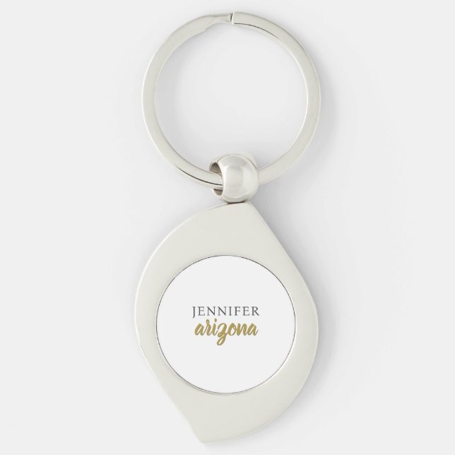 Chaveiro Caligrafia Elegante Simples Adicionar Nome Próprio (Frente)