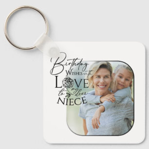 Chaveiro Caligrafia Foto Personalizada de Aniversário para