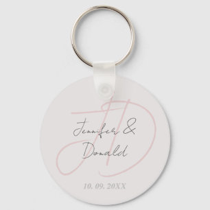 Chaveiro Caligrafia monograma de roteiro clássico moderno