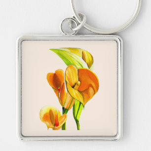 Chaveiro Calla lily orange, cor flutuante