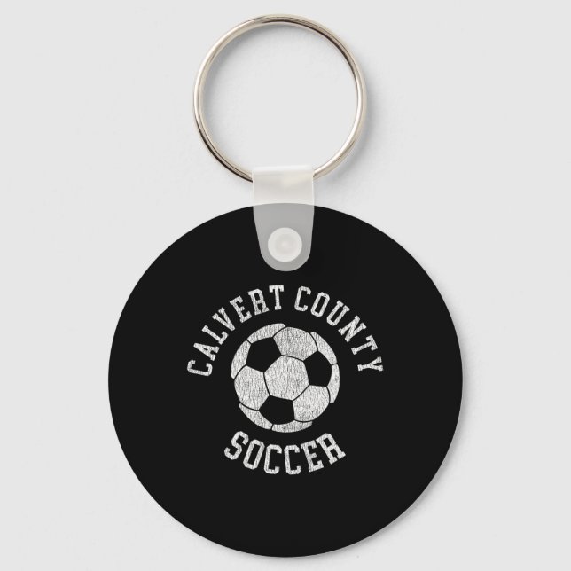 Chaveiro Calvert County Soccer Retro Distressed 90's Antigo (Frente)