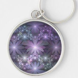 Chaveiro Cama de Flores Arte Fractal Abstrato Moderno e Bri