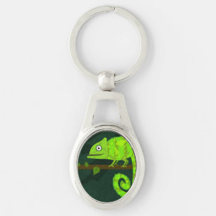 Chaveiro Camaleão verde fofo
