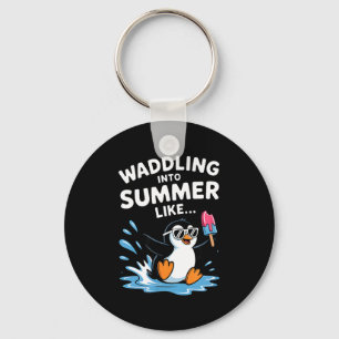 Chaveiro Cambaleando para o verão como um pinguim fofo