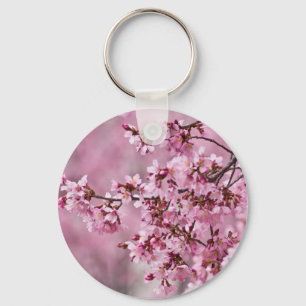 Chaveiro Camélias Sakura Camadas Rosa Pastel