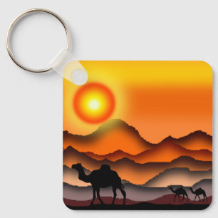 Chaveiro Camelos No Bela Curso Do Deserto - Pintura