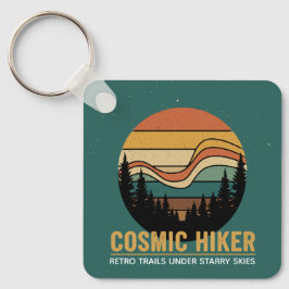 Chaveiro Caminhante Cósmico Retro Anos 70 Pôr do Sol Espaço