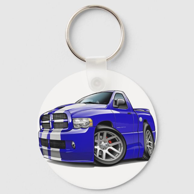 Chaveiro Caminhão Azul-Branco Dodge SRT10 Ram (Frente)