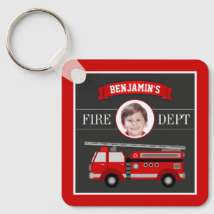 Chaveiro Caminhão de Bombeiros Bombeiro Foto Personalizada