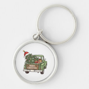 Chaveiro Caminhão de Natal Vintage Feliz Natal Homens Mulhe