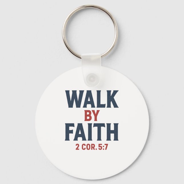 Chaveiro Caminhe pela Fé 2 Cor 5:7  (Frente)