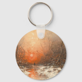 Chaveiro Caminho da Floresta com Caçador no Sunset