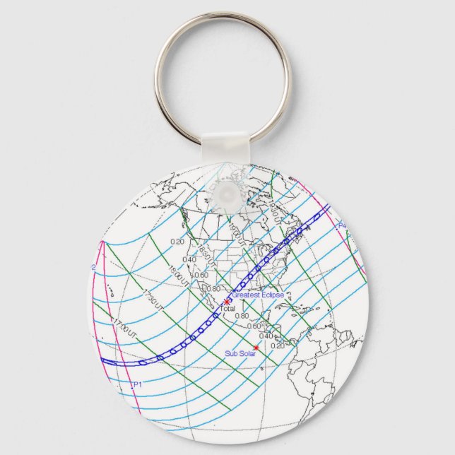 Chaveiro Caminho Global do Eclipse Solar 2024 (Frente)