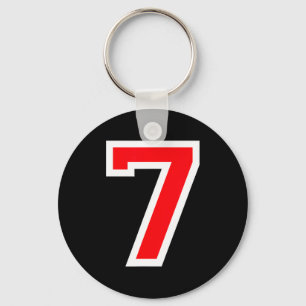 Chaveiro camisa #7 uniforme esportivo vermelho número 7