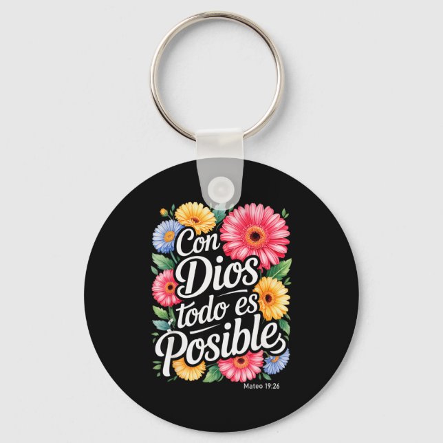 Chaveiro Camisa cristã espanhola Com Deus Tudo É Possível F (Frente)