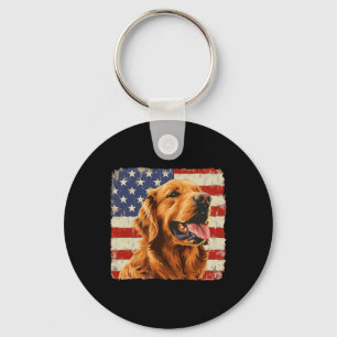 Chaveiro Camisa da Bandeira da América do Cão Retriever Dou