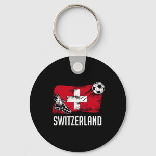 Chaveiro Camisa da Bandeira da Suíça Time de Futebol Suíço