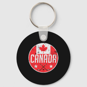 Chaveiro Camisa da Bandeira do Canadá de Hóquei no Gelo Ade