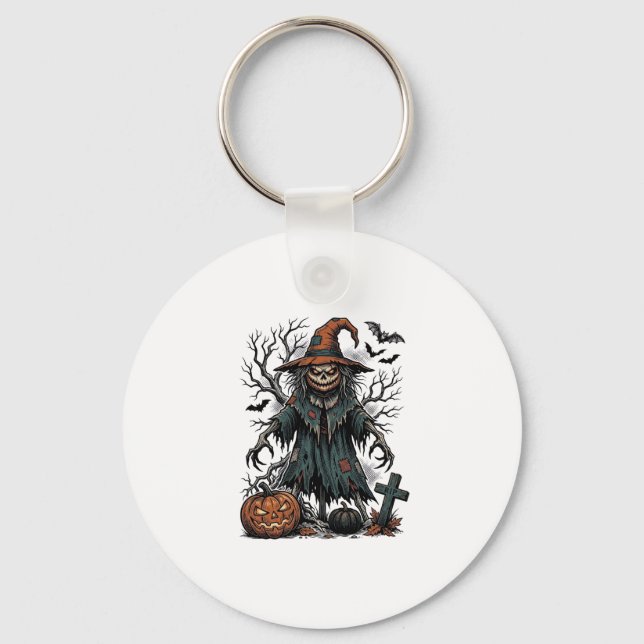 Chaveiro Camisa de Abóbora de Halloween de Espantalho de Br (Frente)
