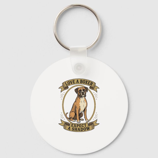 Chaveiro Camisa de Amante de Cachorro Boxer com Gravação Vi (Frente)