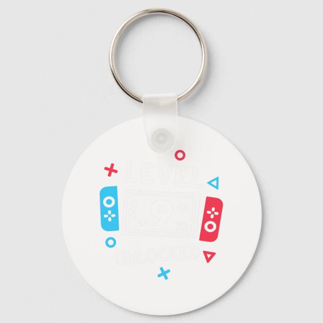 Chaveiro Camisa de Aniversário Menino Nível 9 Desbloqueado  (Frente)