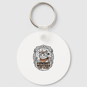 Chaveiro Camisa de Arte de Vaqueiro Ocidental Gato Amante -