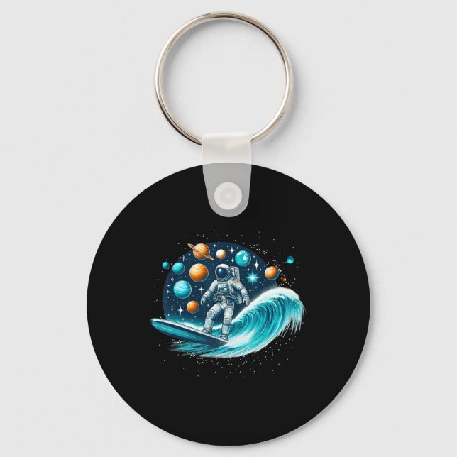 Chaveiro Camisa de Astronauta Surfista Lua Espaço Camisa da (Frente)