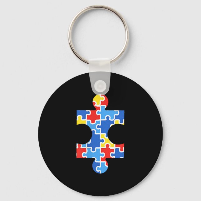 Chaveiro Camisa de Bolso de Peça de Puzzle de Conscientizaç (Frente)