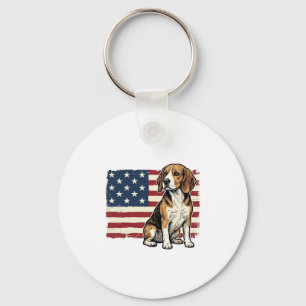 Chaveiro Camisa de Cachorro com Bandeira Patriótica Beagle 