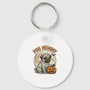 Chaveiro Camisa de Cachorro Vintage de Pug Múmia Halloween 
