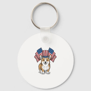 Chaveiro Camisa de desenho de gravação vintage de Corgi Pat
