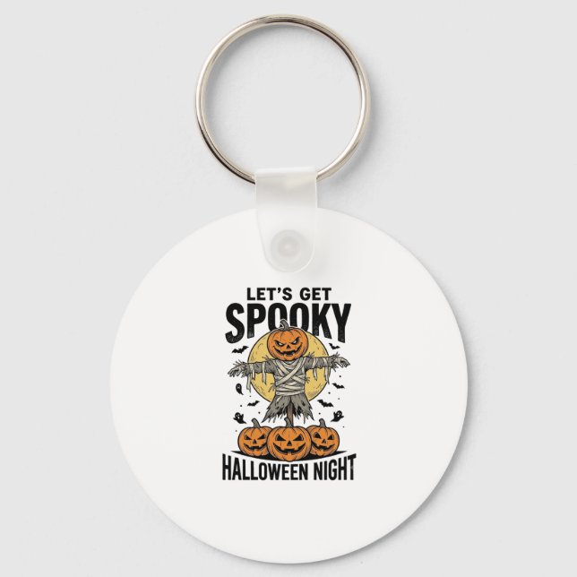 Chaveiro Camisa de Espantalho de Abóbora Gráfico de Hallowe (Frente)
