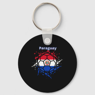 Chaveiro Camisa de Fã de Futebol da Bandeira do Paraguai