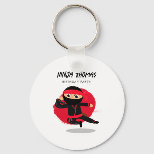 Chaveiro Camisa de festa de aniversário infantil ninja pret