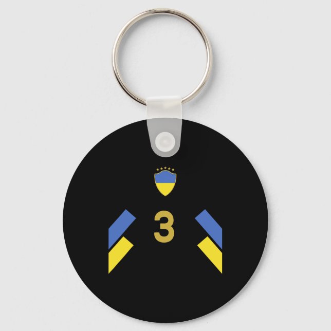 Chaveiro Camisa de Futebol da Ucrânia - Número de Pé da Ban (Frente)