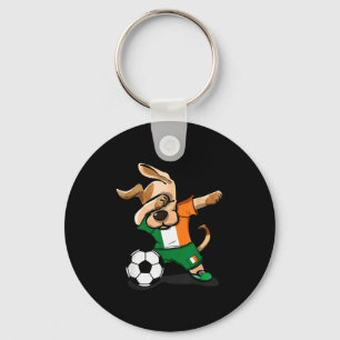 Chaveiro Camisa de Futebol Irlandesa do Cão Engraçado Dabbi