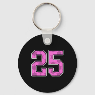 Chaveiro Camisa de Futebol Rosa Número 25 do Jogador Unifor