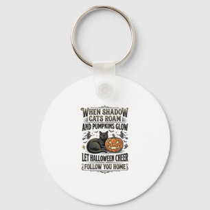 Chaveiro Camisa de Gato Preto de Halloween com Gravação de