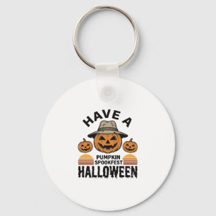 Chaveiro Camisa de Gravura Vintage de Halloween de Abóbora 