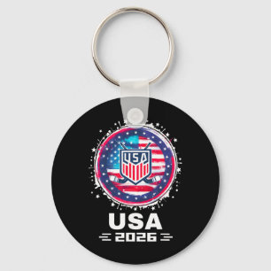 Chaveiro Camisa de hóquei 2026 Bandeira Americana Feminina