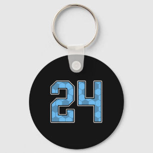 Chaveiro Camisa de jogador de futebol azul padrão número 24