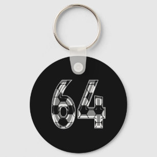 Chaveiro Camisa de Jogador de Futebol Prata Número 64