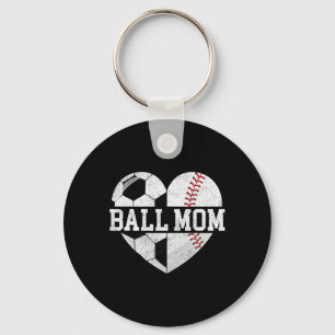 Chaveiro Camisa de Mãe de Bola Coração Engraçado Beisebol F
