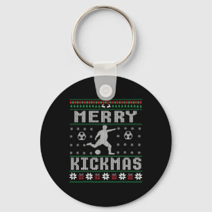 Chaveiro Camisa de Natal Feia de Futebolista Feliz Kickmas