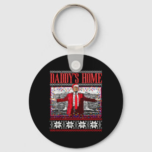 Chaveiro Camisa de Natal Feia do Papai Está em Casa Trump X