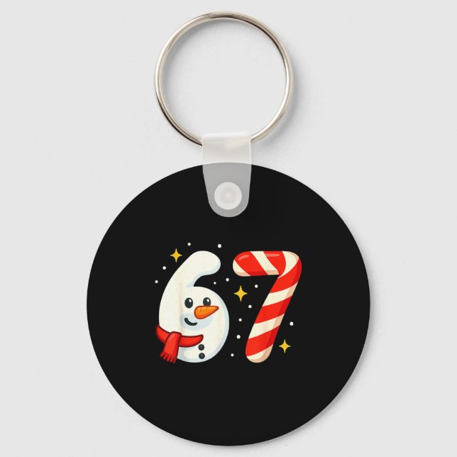 Chaveiro Camisa de Natal Meme 6 7 67 Seis Sete Boneco de Ne (Frente)