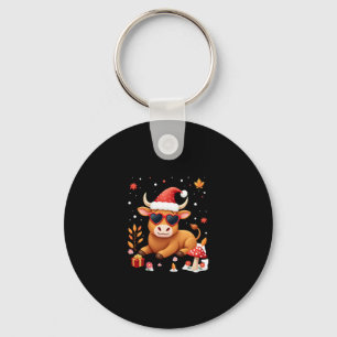 Chaveiro Camisa de Outono Highland Cow Abóbora Arco Natal M