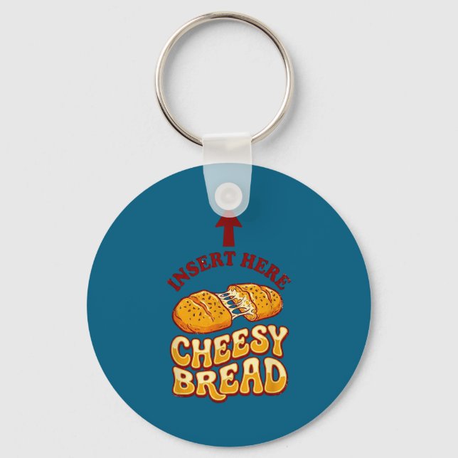 Chaveiro Camisa de pão com queijo engraçado amante de pizza (Frente)