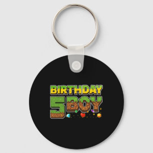 Chaveiro Camisa de Pixel de Aniversário Divertido Menino 5º